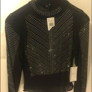 Black & silver bodysuit L